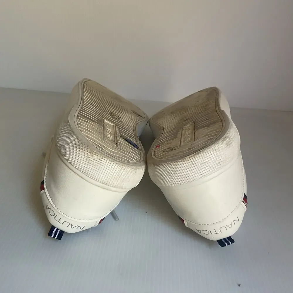 Nautica White Casual Sneakers Men Size 10.5 Lace Up Low Top Shoes
